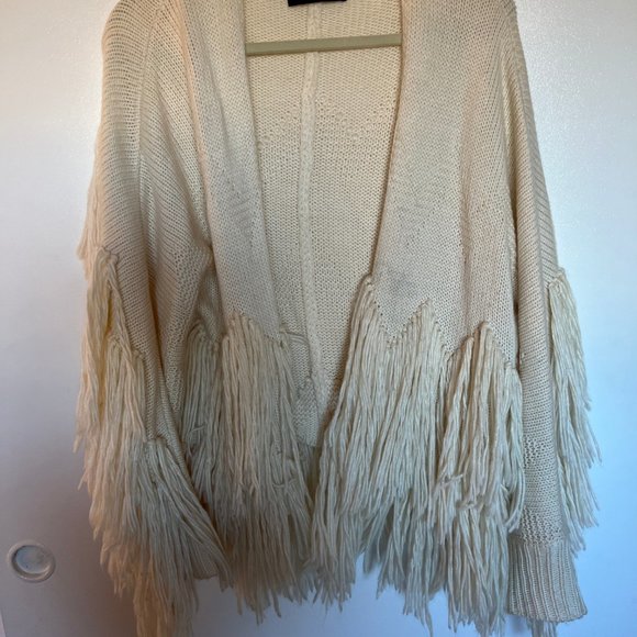 Cream Fringe Sweater - Blue B - Boho, comfy, soft - Picture 6 of 8
